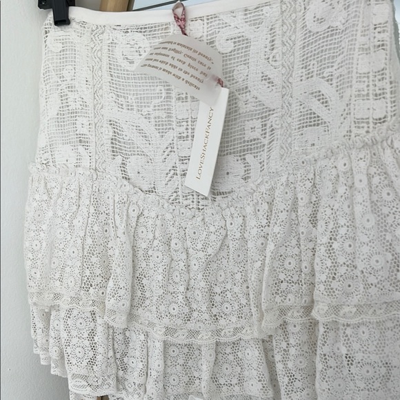 LoveShackFancy White Lace Ruffle skirt - Picture 5 of 9